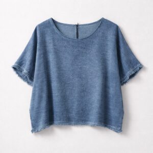 Blusa Crop - Azul Tejano